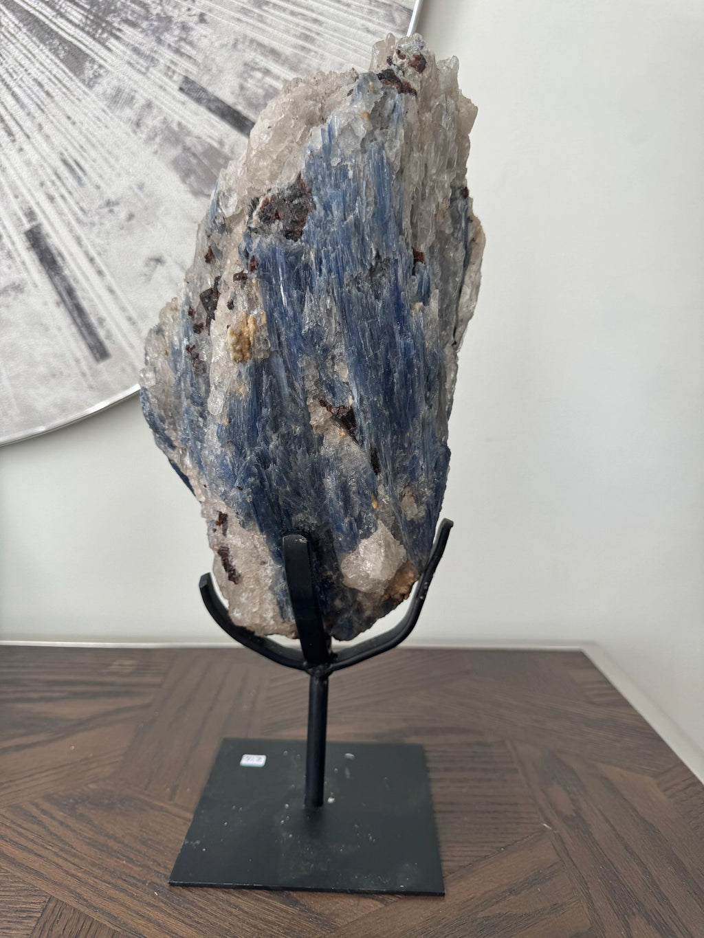 Blue Kyanite & Quartz Cluster on Stand