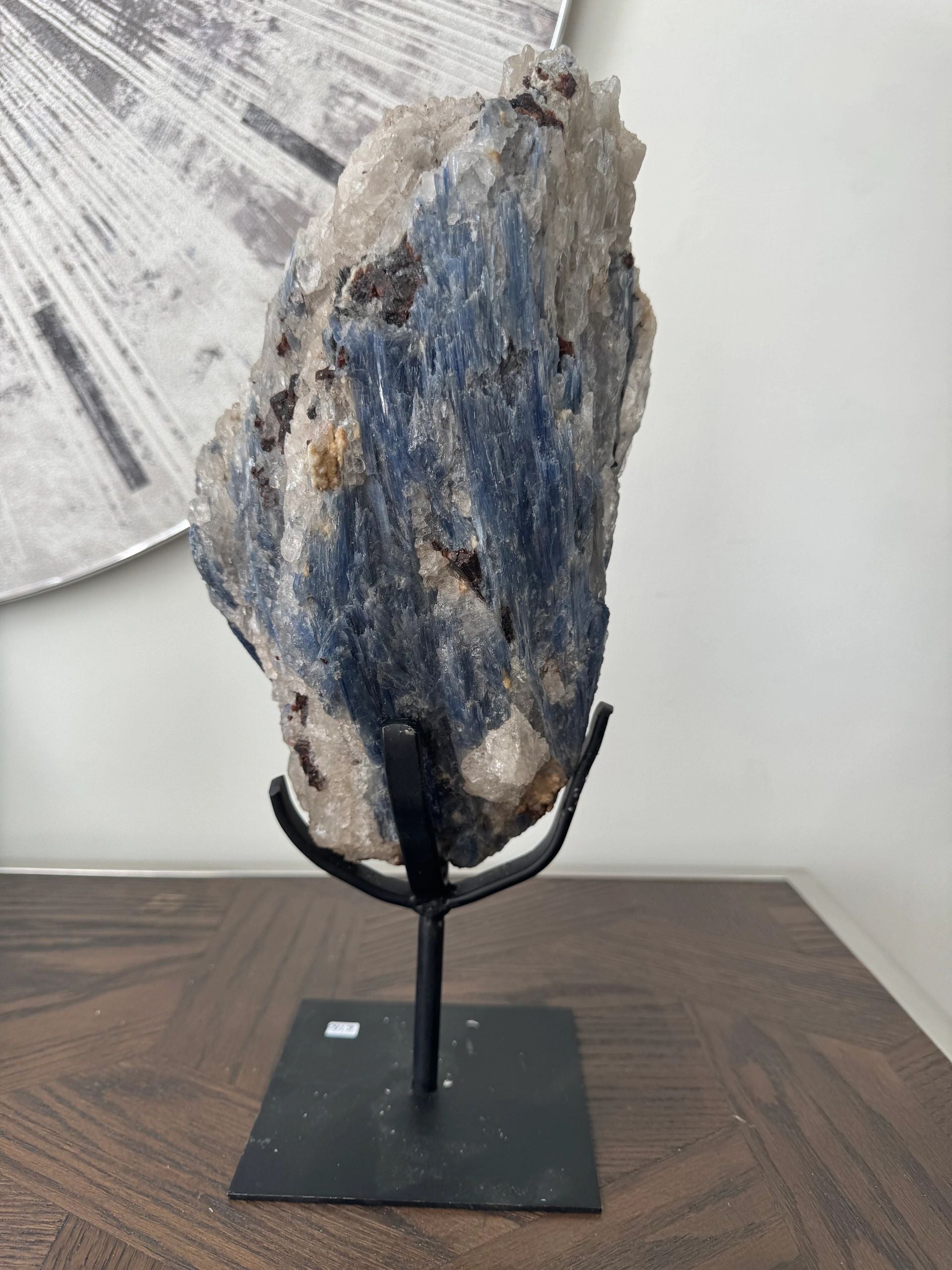 Blue Kyanite & Quartz Cluster on Stand