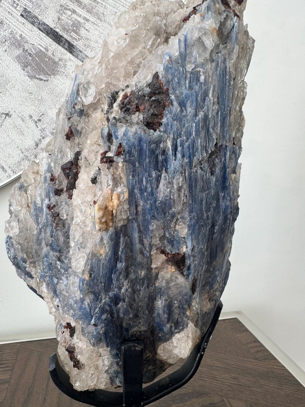 Blue Kyanite & Quartz Cluster on Stand