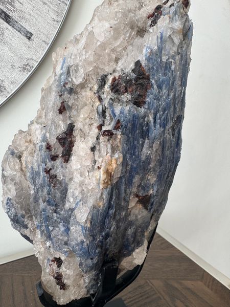 Blue Kyanite & Quartz Cluster on Stand