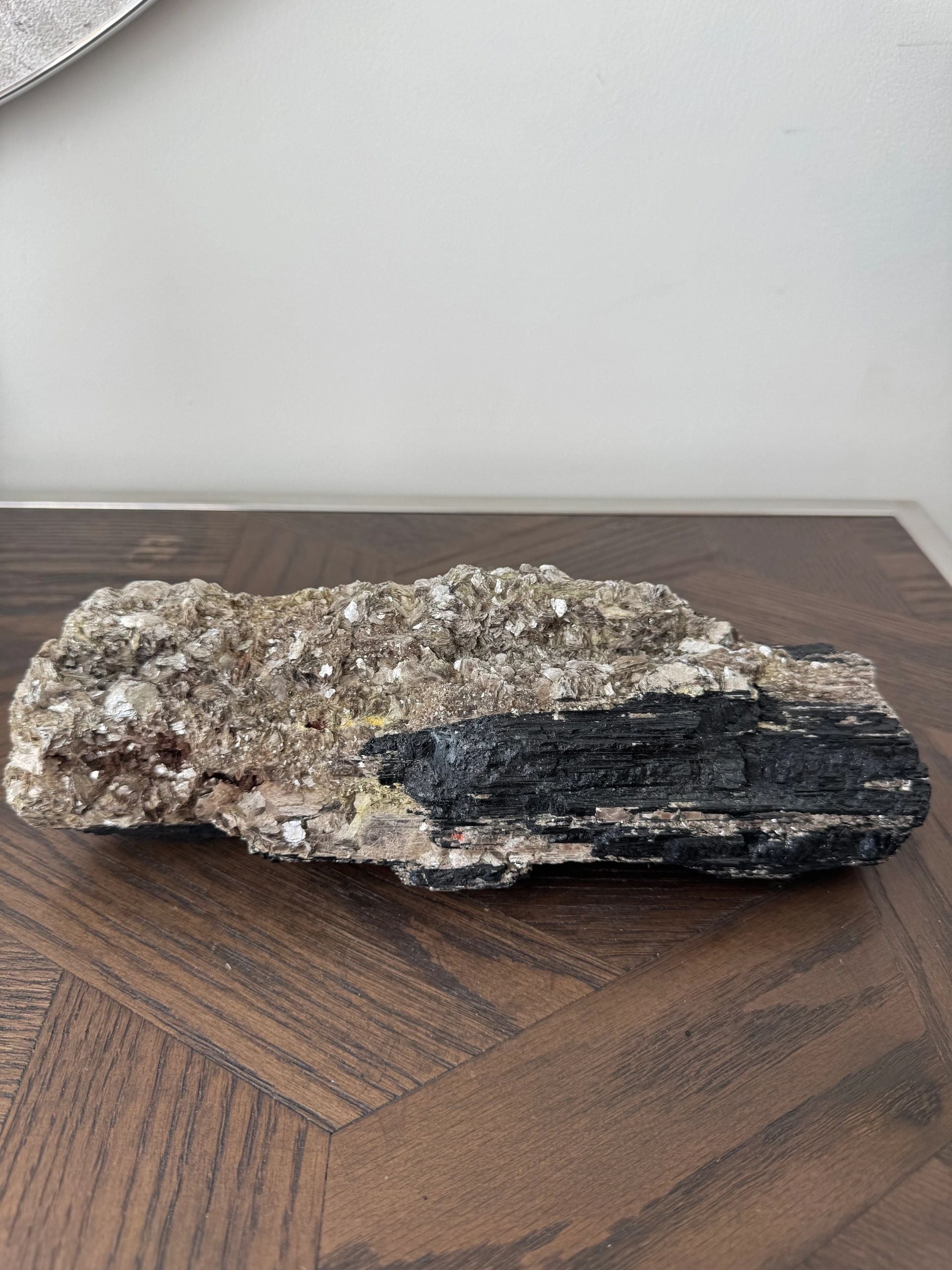 Black Tourmaline Cluster with Mica and Feldspar