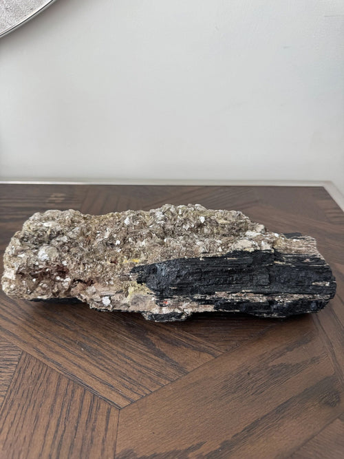 Black Tourmaline Cluster with Mica and Feldspar