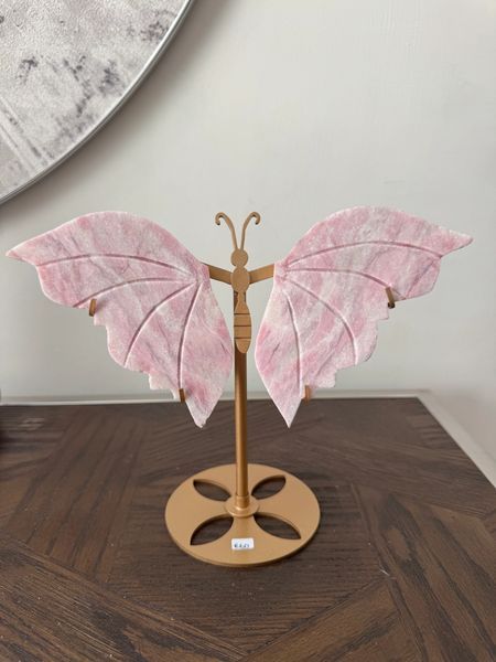 Natural Pink Opal Butterfly Wings Crystal Specimen