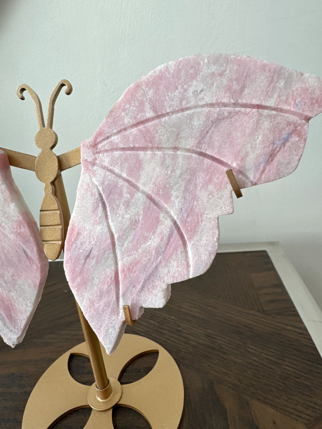 Natural Pink Opal Butterfly Wings Crystal Specimen