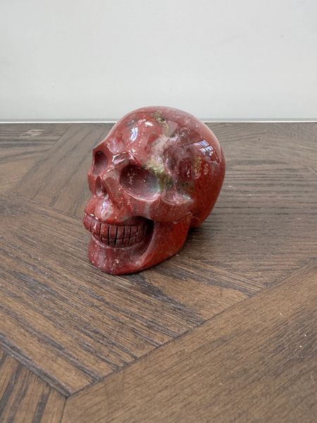 Natural Ocean Jasper Carved Skull Crystal Specimen