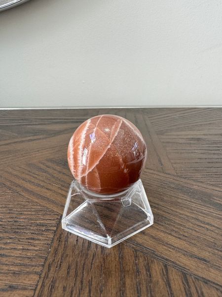 Natural Peach Moonstone Polished Ball Crystal Specimen