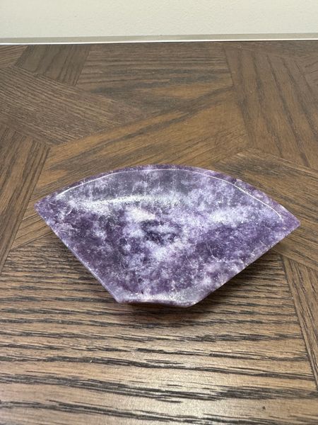 Natural Purple Lepidolite Mica Carved Bowl Crystal Specimen
