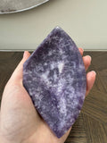 Natural Purple Lepidolite Mica Carved Bowl Crystal Specimen