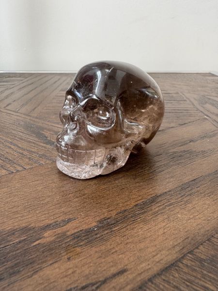 Natural Smoky Quartz Carved Skull Crystal Specimen