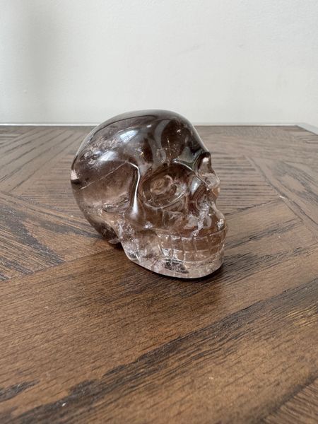 Natural Smoky Quartz Carved Skull Crystal Specimen