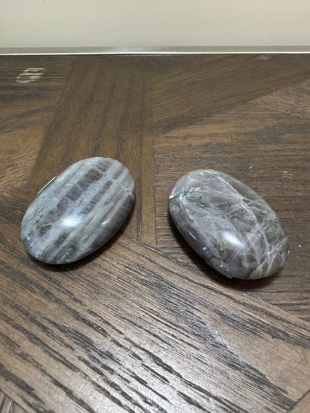 Natural Labradorite Palm Stone Crystal Specimen