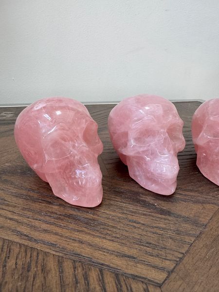 Natural Rose Quartz Carved Skull Crystal Specimen