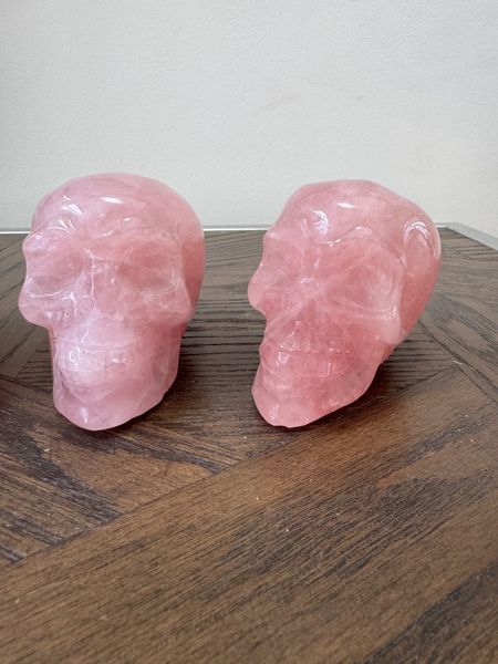 Natural Rose Quartz Carved Skull Crystal Specimen
