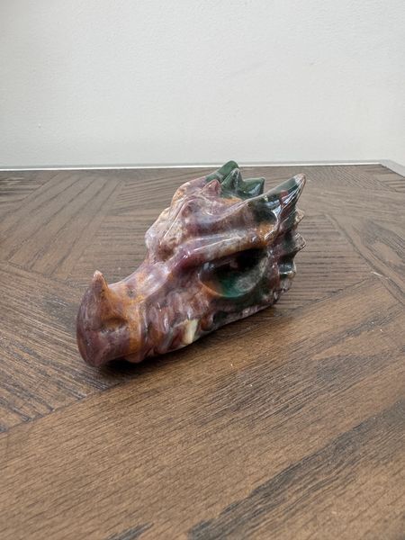 Aetherion Ocean Jasper Dragon Head Carving