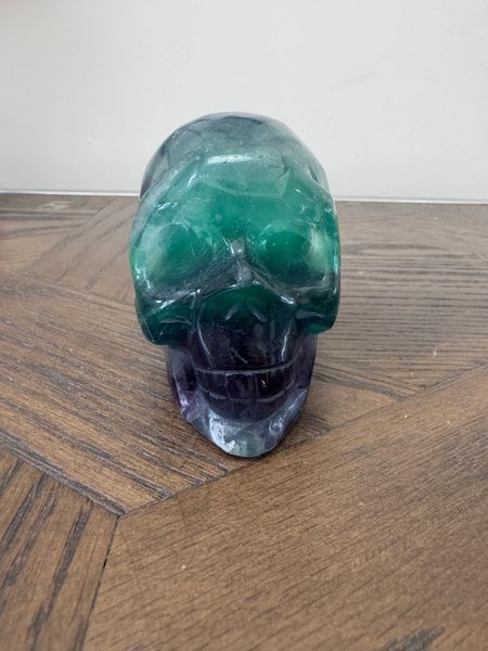 Viridion Green Purple Fluorite Skull