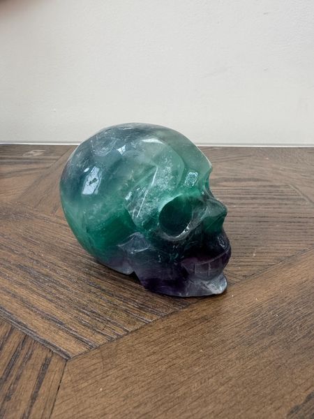 Viridion Green Purple Fluorite Skull