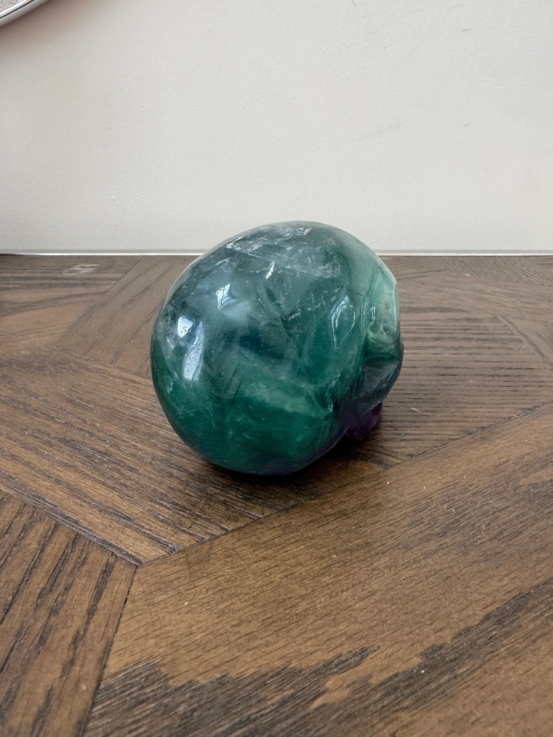 Viridion Green Purple Fluorite Skull
