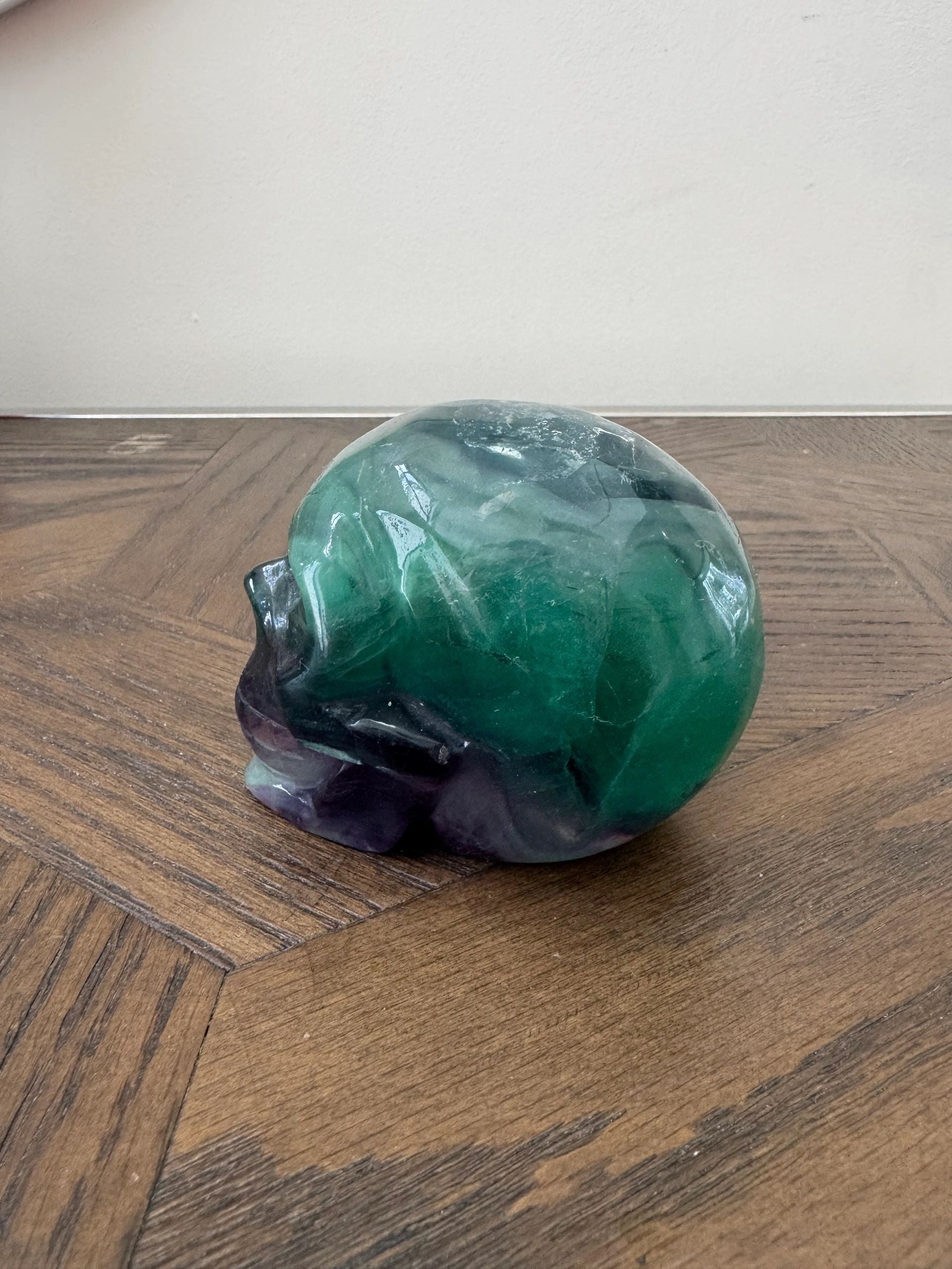 Viridion Green Purple Fluorite Skull