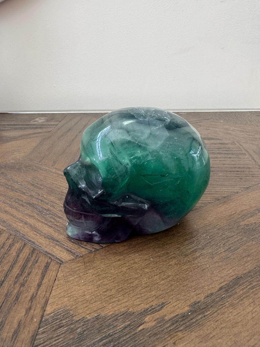 Viridion Green Purple Fluorite Skull