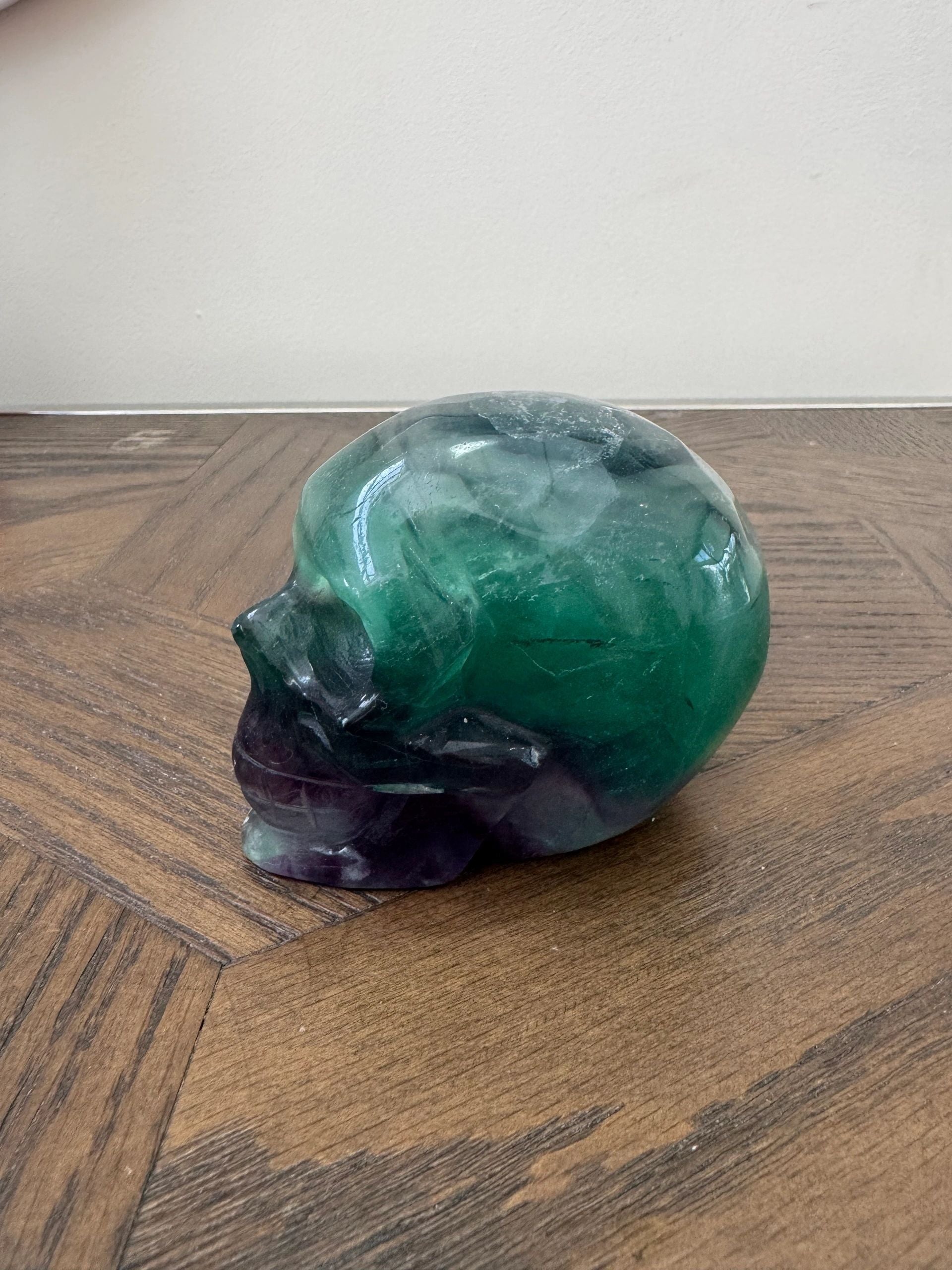 Viridion Green Purple Fluorite Skull