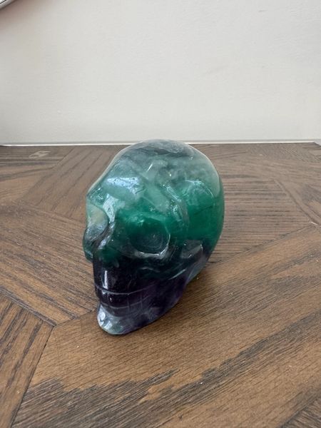 Viridion Green Purple Fluorite Skull