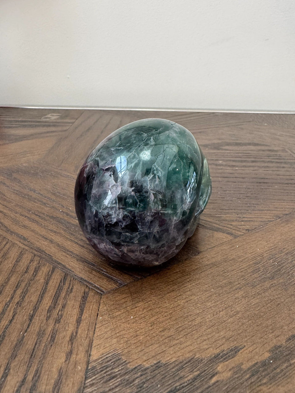 Natural Verdantis Deep Green Fluorite Skull Crystal Specimen