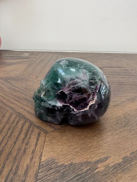 Natural Verdantis Deep Green Fluorite Skull Crystal Specimen