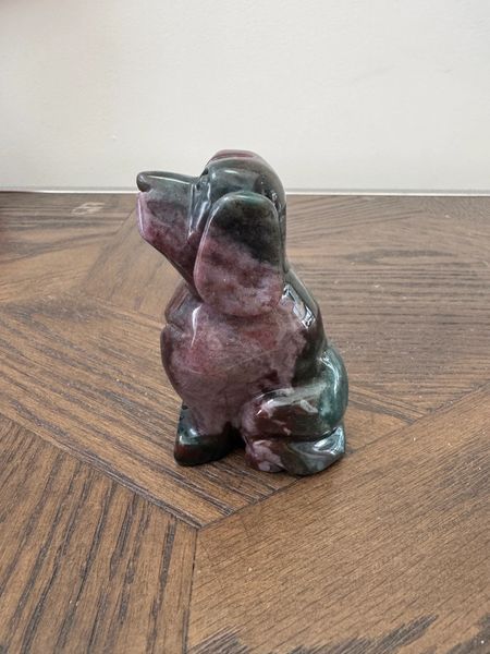 Natural Ocean Jasper Dog Carved Crystal Specimen