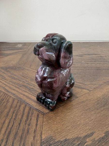 Natural Ocean Jasper Dog Carved Crystal Specimen