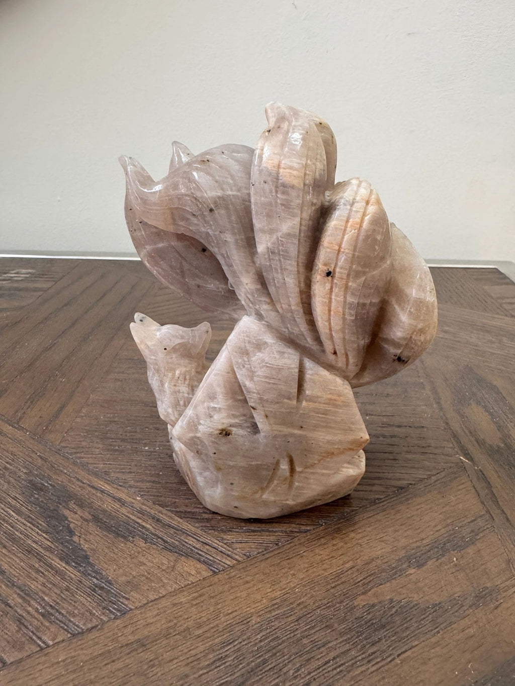 Mystic Moonstone Nine-Tailed Fox Carving