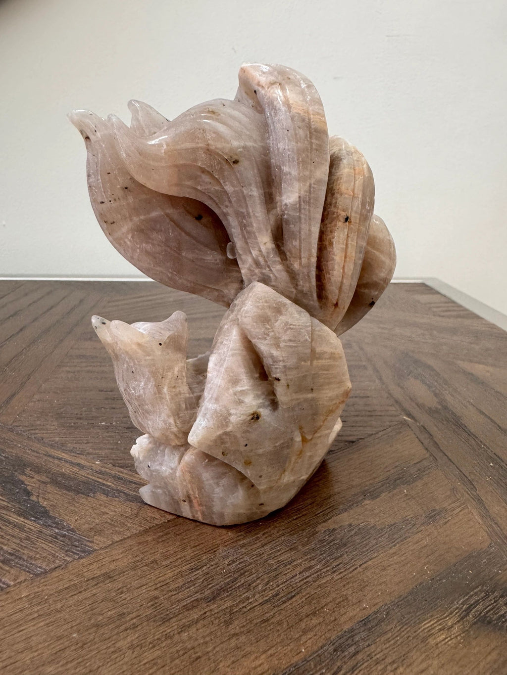 Mystic Moonstone Nine-Tailed Fox Carving