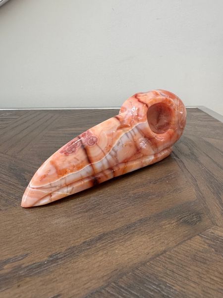 Natural Flower Agate & Carnelian Raven Head Crystal Specimen