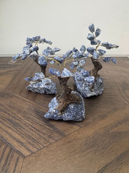 Natural Sodalite Handcrafted Bonsai Tree Crystal Specimen