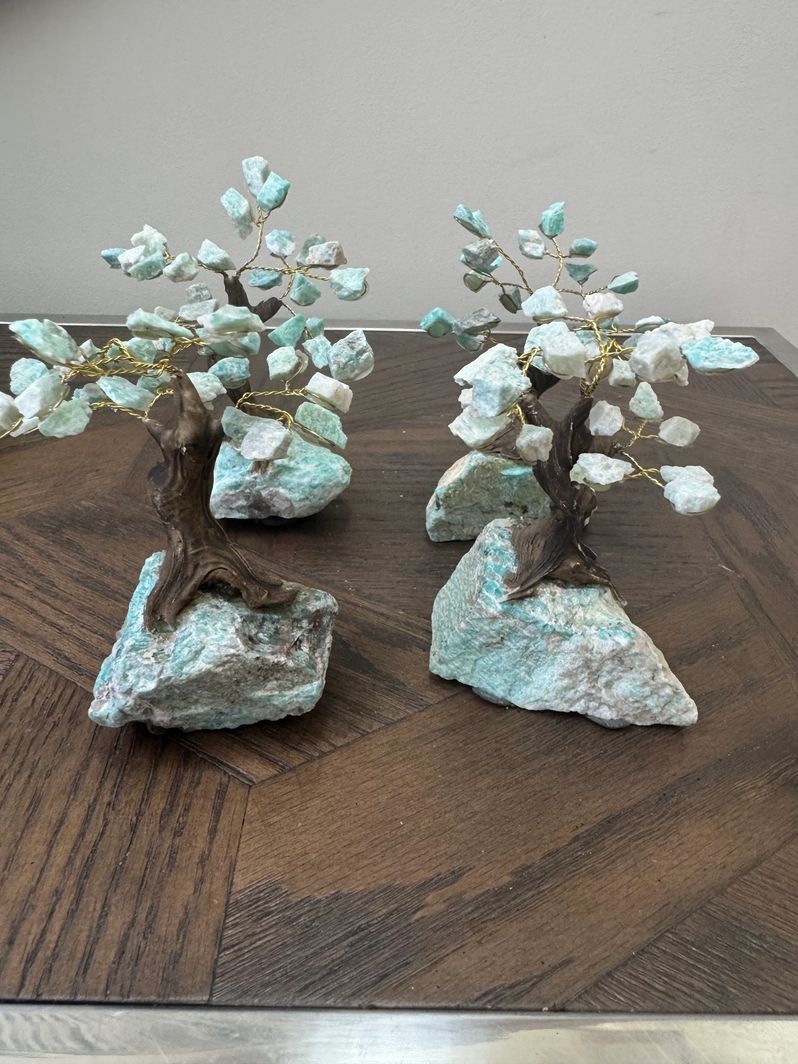 Natural Amazonite Bonsai Tree Crystal Specimen