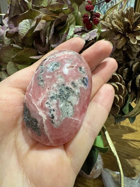 Natural Rhodochrosite Palmstone Crystal Specimen