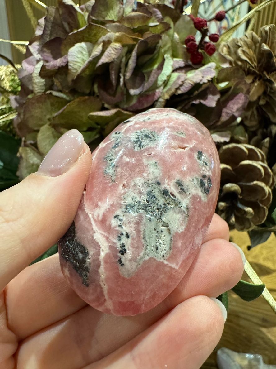 Natural Rhodochrosite Palmstone Crystal Specimen