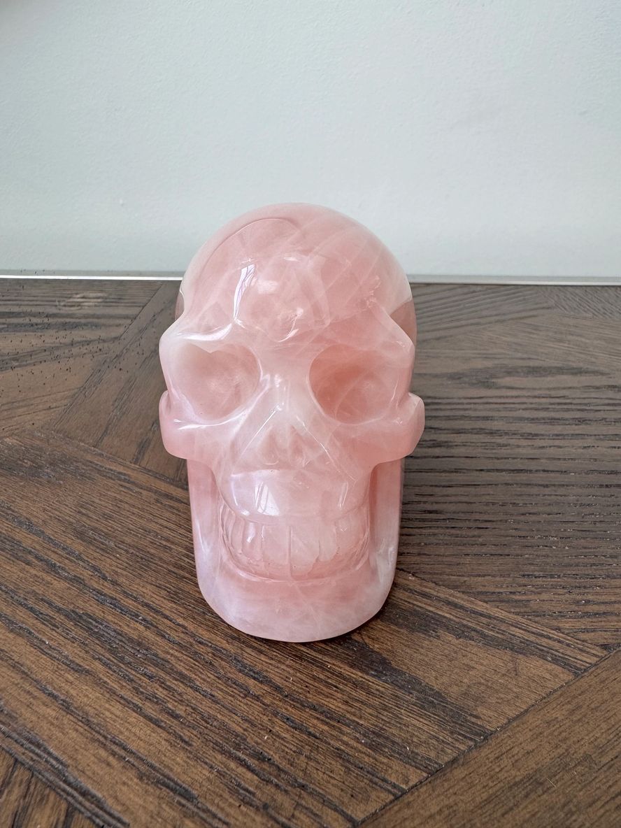 Rose Quartz Crystal Skull