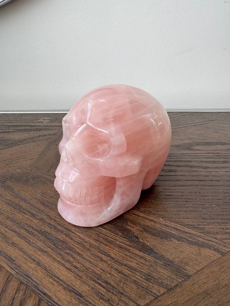 Rose Quartz Crystal Skull
