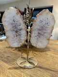 Natural Pink Amethyst Butterfly Wings Crystal Specimen