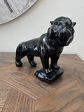 Natural Black Obsidian Carved Tiger Crystal Specimen