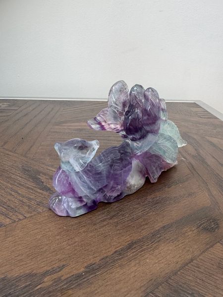 Natural Fluorite Nine-Tailed Fox Liora Crystal Specimen