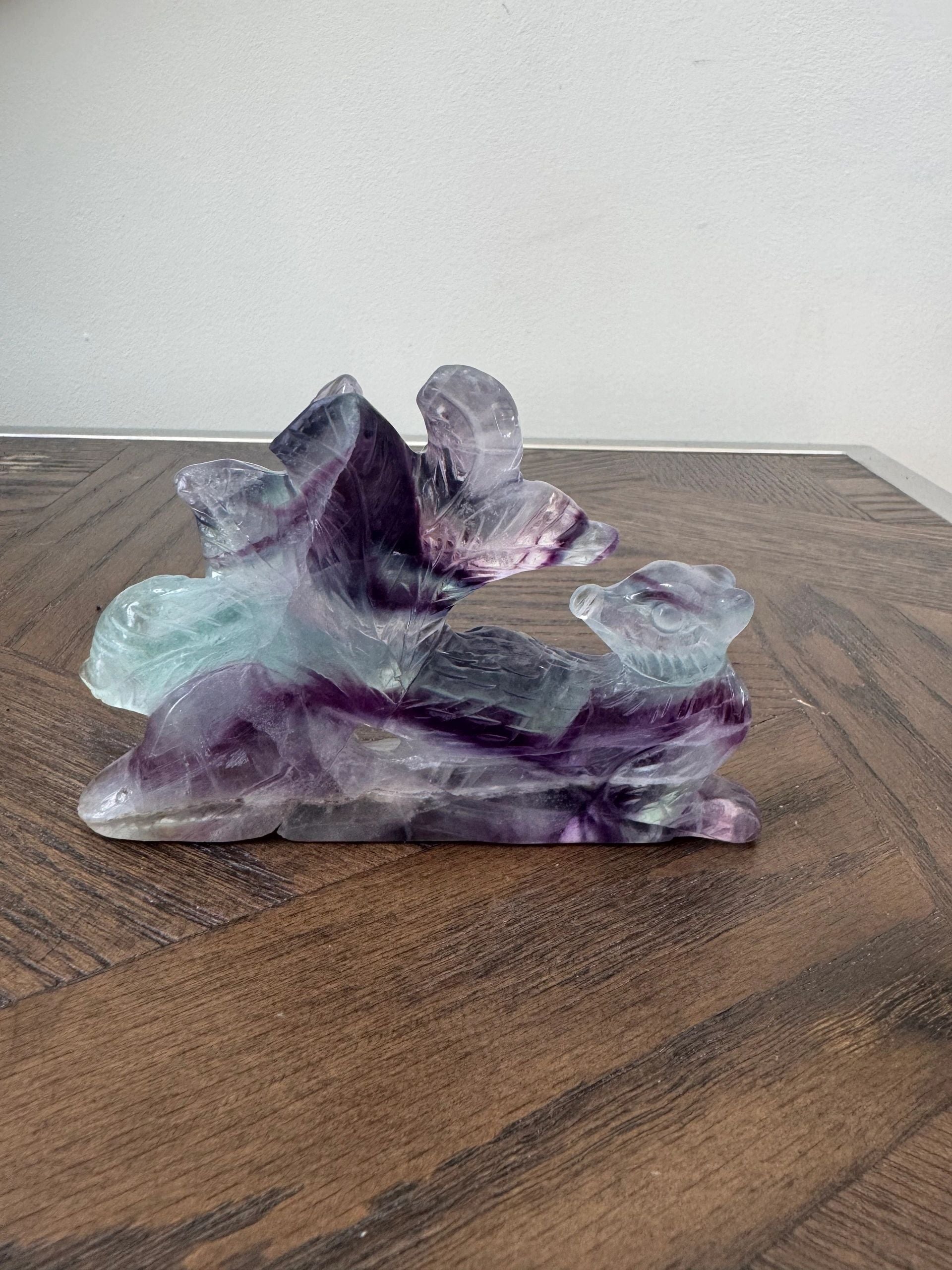 Natural Fluorite Nine-Tailed Fox Liora Crystal Specimen