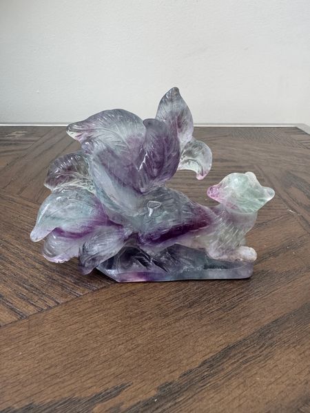 Sylvara Fluorite Nine-Tailed Fox Carving