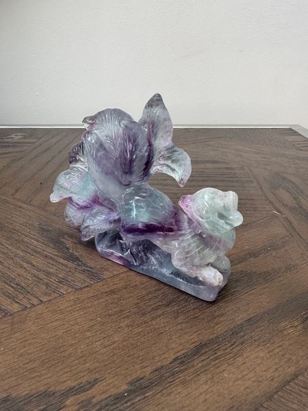 Sylvara Fluorite Nine-Tailed Fox Carving
