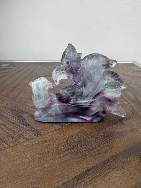 Sylvara Fluorite Nine-Tailed Fox Carving