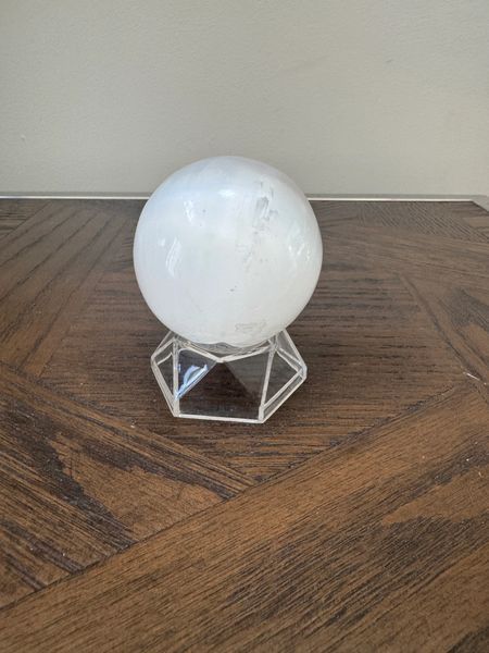 Natural Selenite Sphere Crystal Specimen