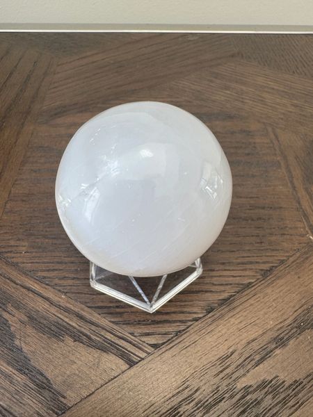 Natural Selenite Sphere Crystal Specimen