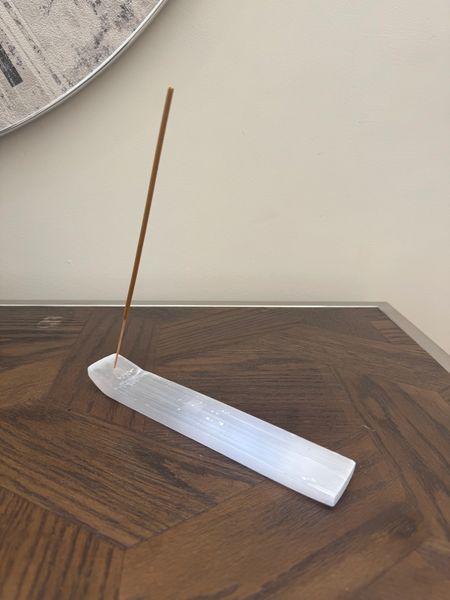 Selenite Incense Holder Cleansing Serenity Light