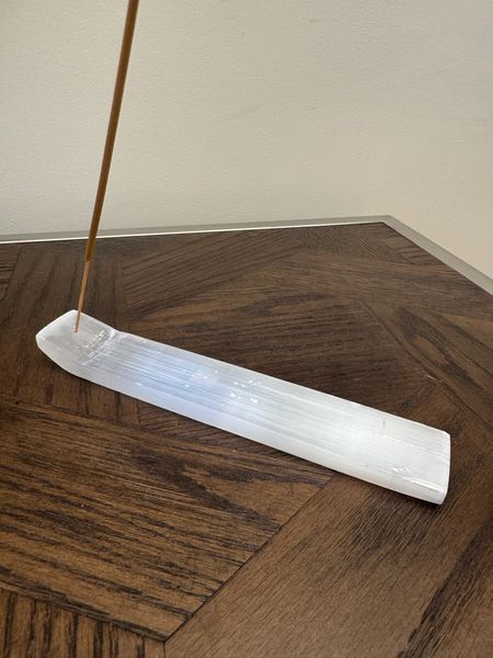 Selenite Incense Holder Cleansing Serenity Light