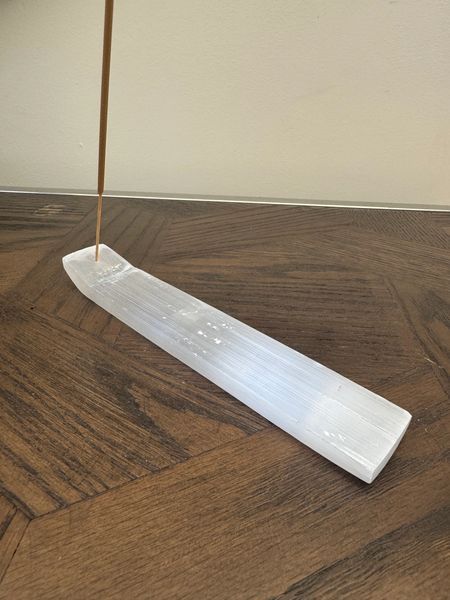 Selenite Incense Holder Cleansing Serenity Light